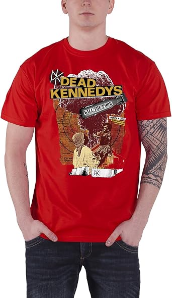 Dead Kennedys T Shirt Kill The Poor Official Mens Red Punk Band Logo Size S