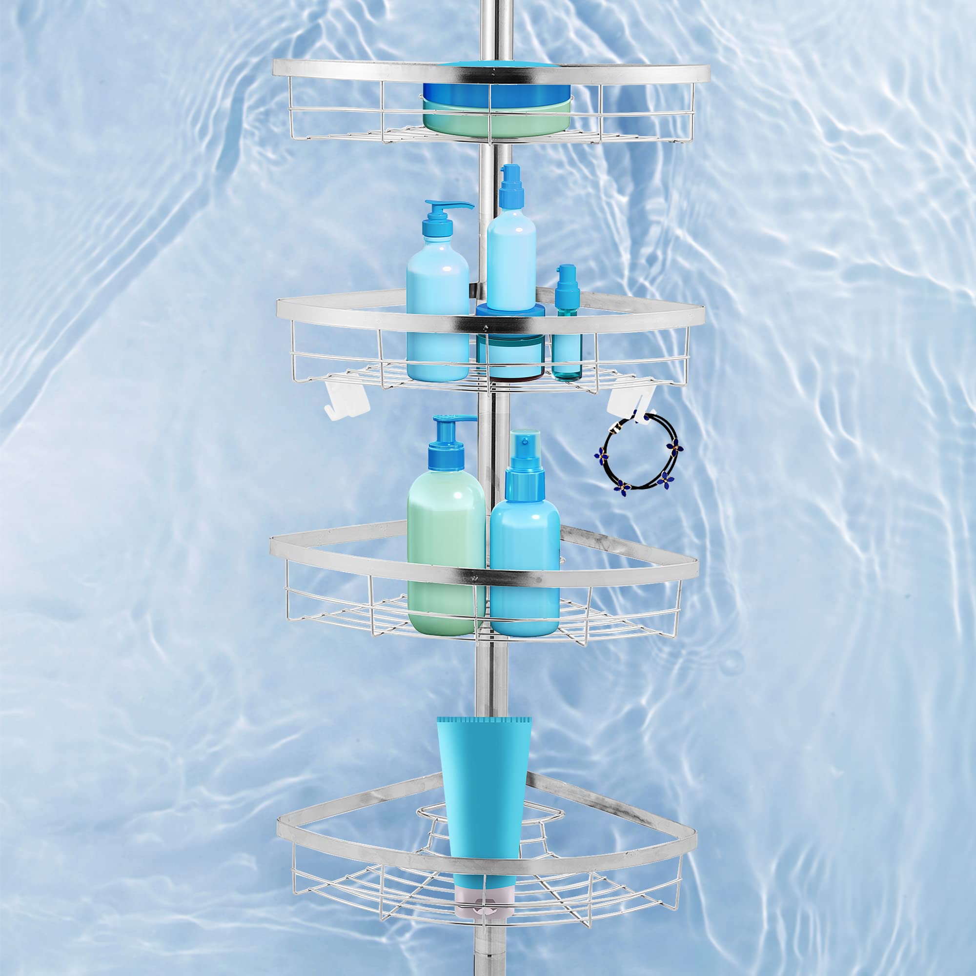 Buy HABUTWAY Solid Corner Shower Caddy Tension Pole 4Tier Corner