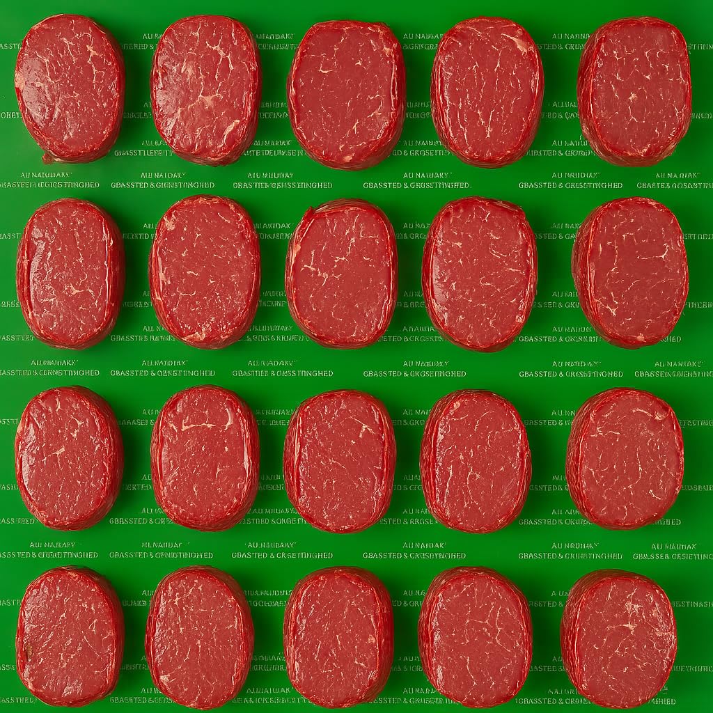 [20 Steaks] 100% Australian Grass-Fed & Finished Beef Sirloin – Halal Certified, Lean & Flavorful – 4–6 oz Each, Vacuum Packed & Frozen – 25g Protein/Serving – Ships with Ice Packs