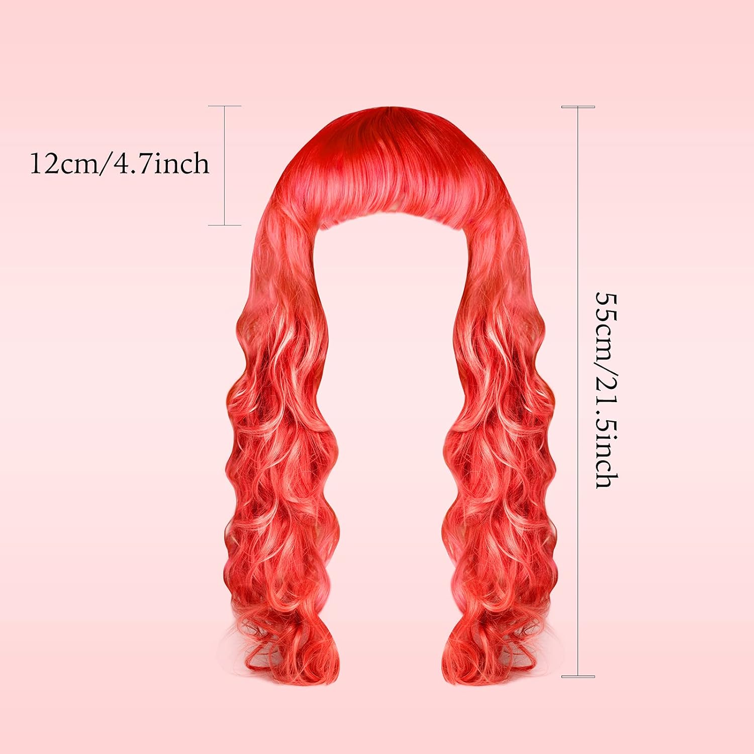 PLULON 8 Pieces Colorful Long Curly Wigs, Long Colorful Hair Wig Wavy Hair Wigs for Neon Bachelorette Party Decorations - Image 3