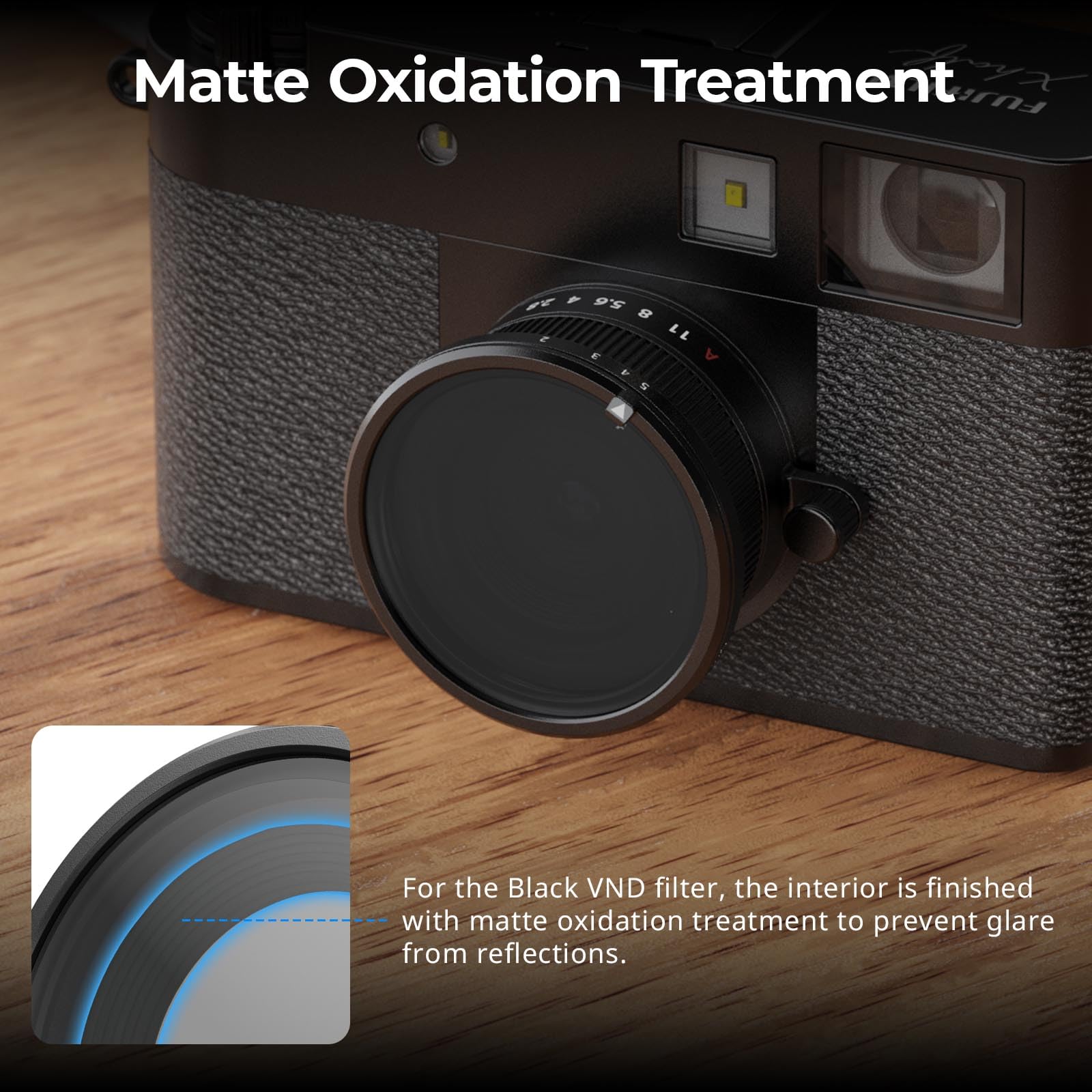 SMALLRIG Filtro VND magnetico ND2 - ND32 per FUJIFILM X Half, regolazione continua di precisione da 1 a 5 stop, vetro ottico, rivestimento multistrato impermeabile e antigraffio, anti-riflesso 5225
