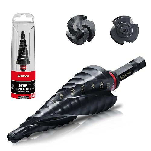 EZARC Broca escalonada para metal, taladro escalonado de cobalto M35, flauta en espiral, broca escalonada Unibit (316 a 78 pulgadas) resistente al