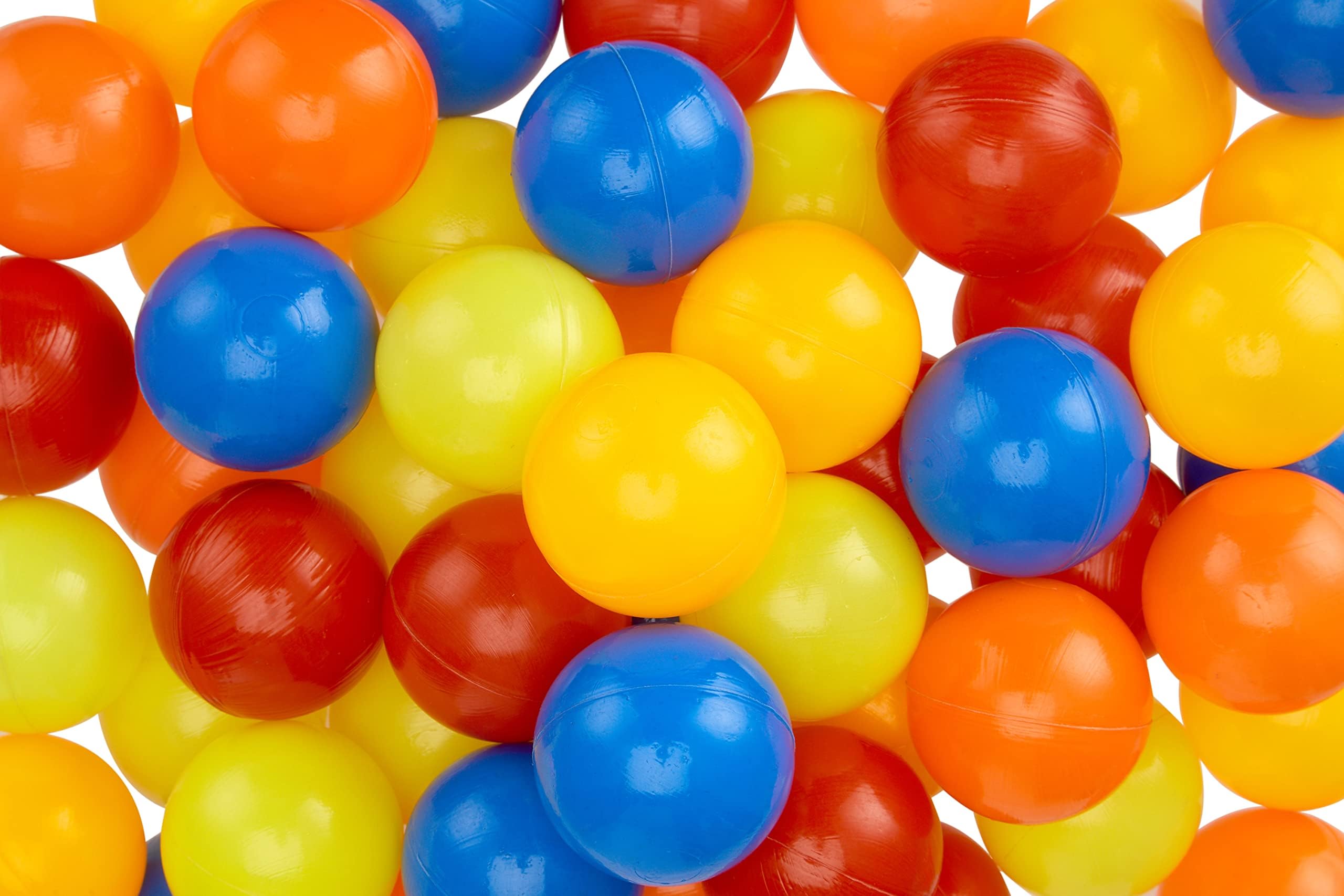 Amazon Brand - Jam & Honey | 50 Plastic Pool Balls 6 cm for Kids | Exercise & Fitness Non-Toxic, Soft and Safe Multicolor