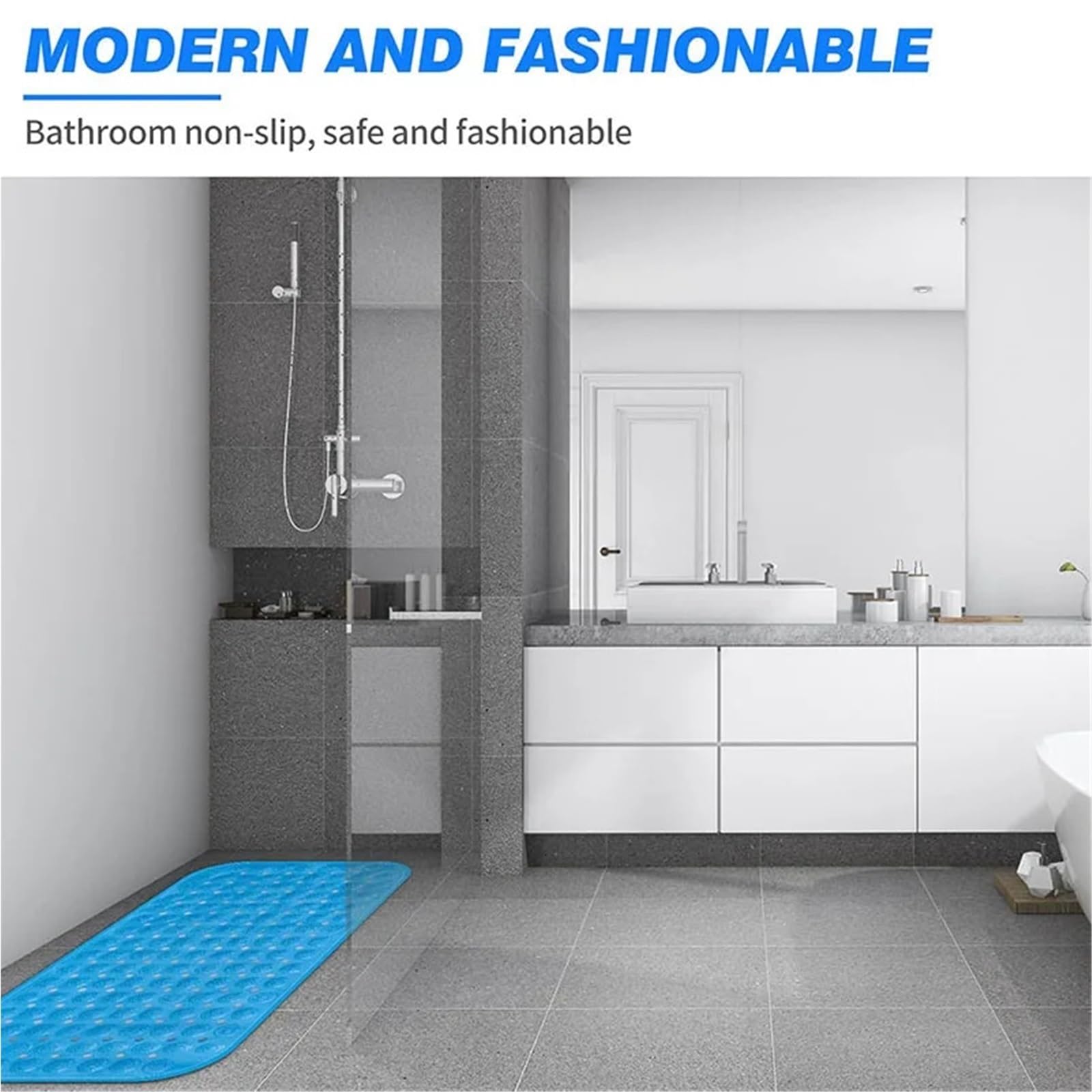 Antirutschmatte füR Badewanne 70 x 35 cm große, rutschfeste, extra Lange Badewannenmatte