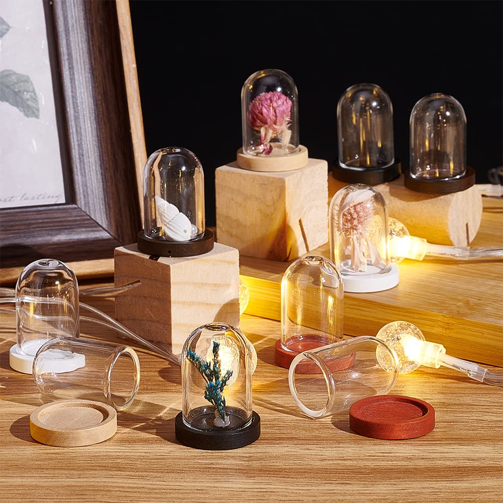 PH PandaHall 10pcs Glass Display Dome Cloche, Display Bottles Bell Jar Display Dome with Cork Base Glass Decoration Bottles for Wedding Party Favors Crafts Decorations, 1.1x0.78inch