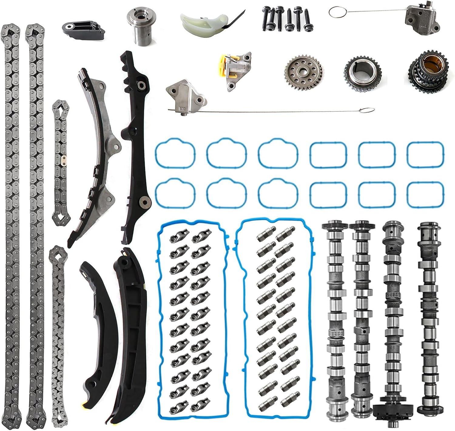 3.6L V6 Engine Camshafts Rockers Arm Lifters Kit and Timing Chain Kit Fit for 2011-2016 Chrysler Dodge Journey Charger Jeep Wrangler Ram ProMaster 1500 2500 3500
