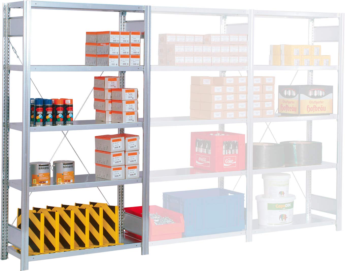 Bastidor de almacenamiento BERT Plus Grundfeld H x A x P 3000x875x600 mm Sistema enchufable galvanizado