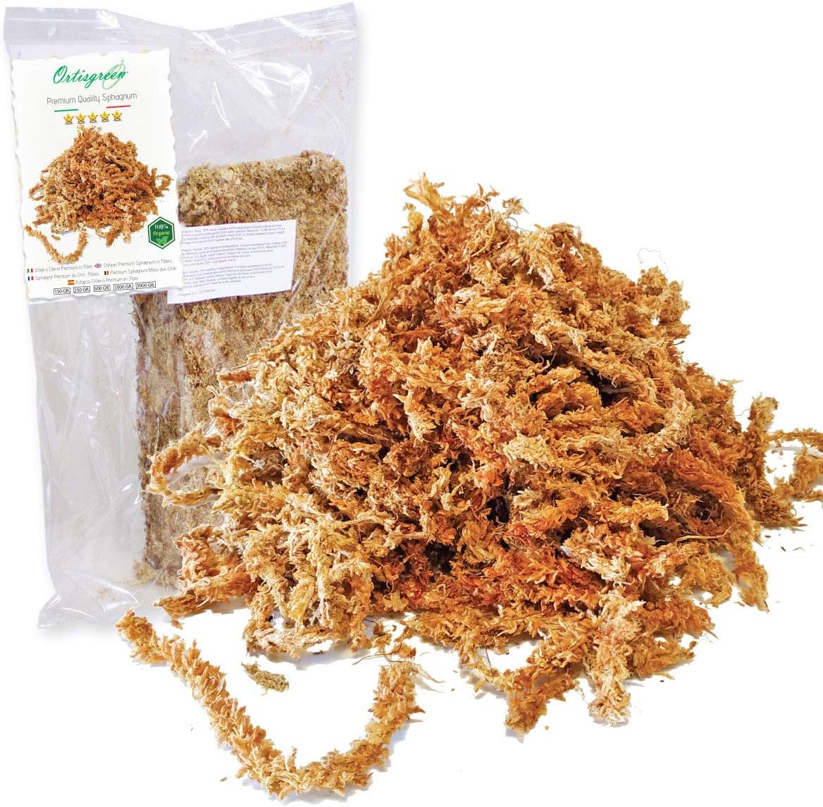 Ortisgreen Premium Quality Sphagnum Moss from Chile 0,55 lbs, Natural Substrate Sphagnum Moss for Orchids and Bonsai