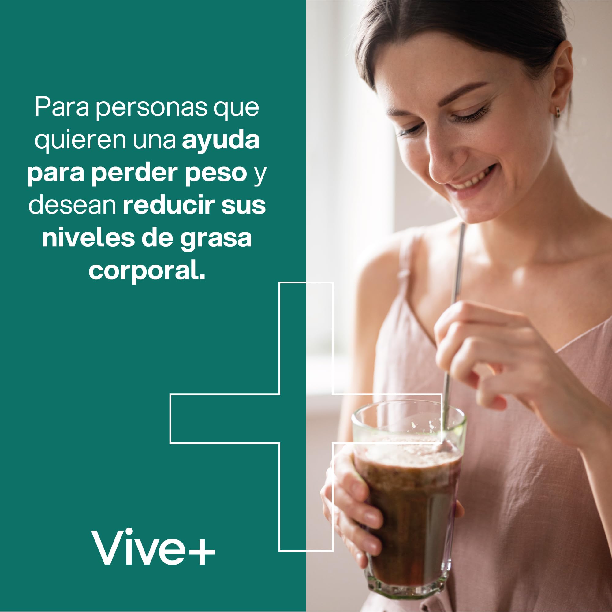 Vive+ Slim Shake Chocolate – Sobres de Sustitutivo de Comida con 20 g Proteína, 20 Vitaminas y Minerales, Fibra, Guaraná y Té Verde – Control de Peso, Saciedad y Termogénesis (Pack de 2-12 Sobres)