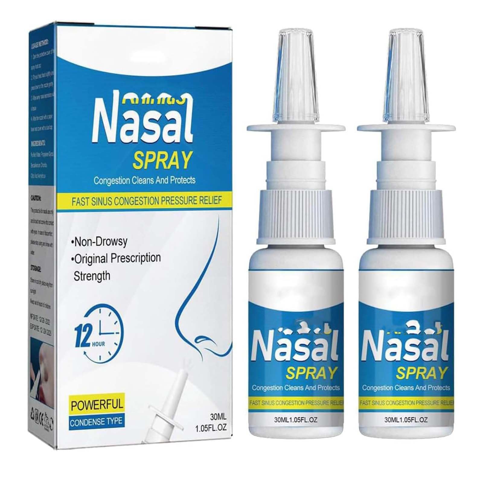 Nasal Mucus Cleansing Spray,Nasal Mucus Spray, Clear Nasal Congestion, Cold Nasal Spray, Moisturizing Nasal Spray, for Runny Nose Stuffy Nose (2PC)