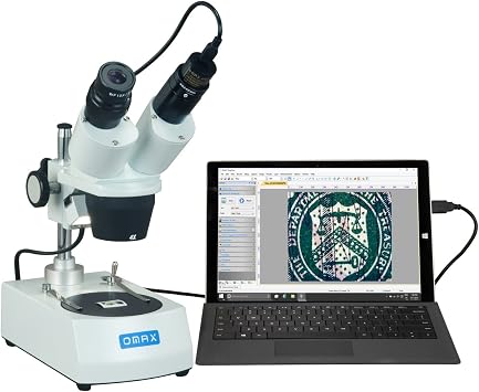 OMAX 20X-40X Student Binocular Stereo Microscope with Dual Lights and USB Camera