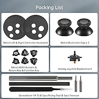 Vista 6 de VRbrother Metal Left and Right Controller Replacement Keyboard, Mushroom Caps, ABXY Buttons Return Key Function Key, Analog Joystick Replacement