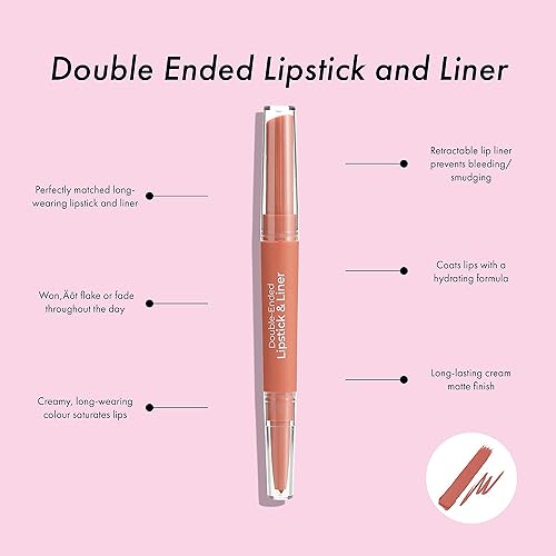 Miniatura 4 de MCoBeauty Lápiz labial y delineador de doble punta, cremoso, de larga duración, color mate, satura, herramienta de labios retráctil perfecta 2 en 1,