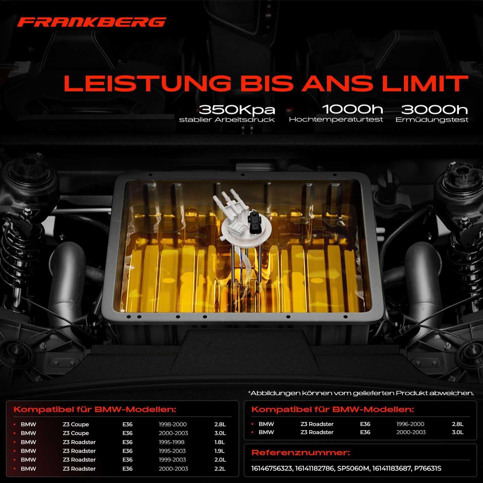 Frankberg Pompa paliwowa, pompa benzynowa do Z3 Coupe Z3 Roadster E36 1.8i 1.9i 2.0i 2.2i 2.8i 3.0i 1995-2003 16146756323