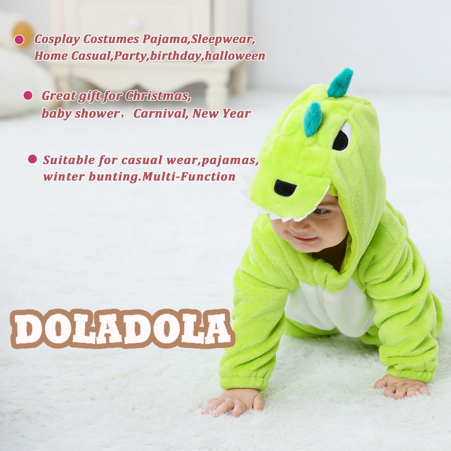 Bambino Inverno Pagliaccetto con Cappuccio Flanella Tutina per bambini Cosplay Halloween Costume