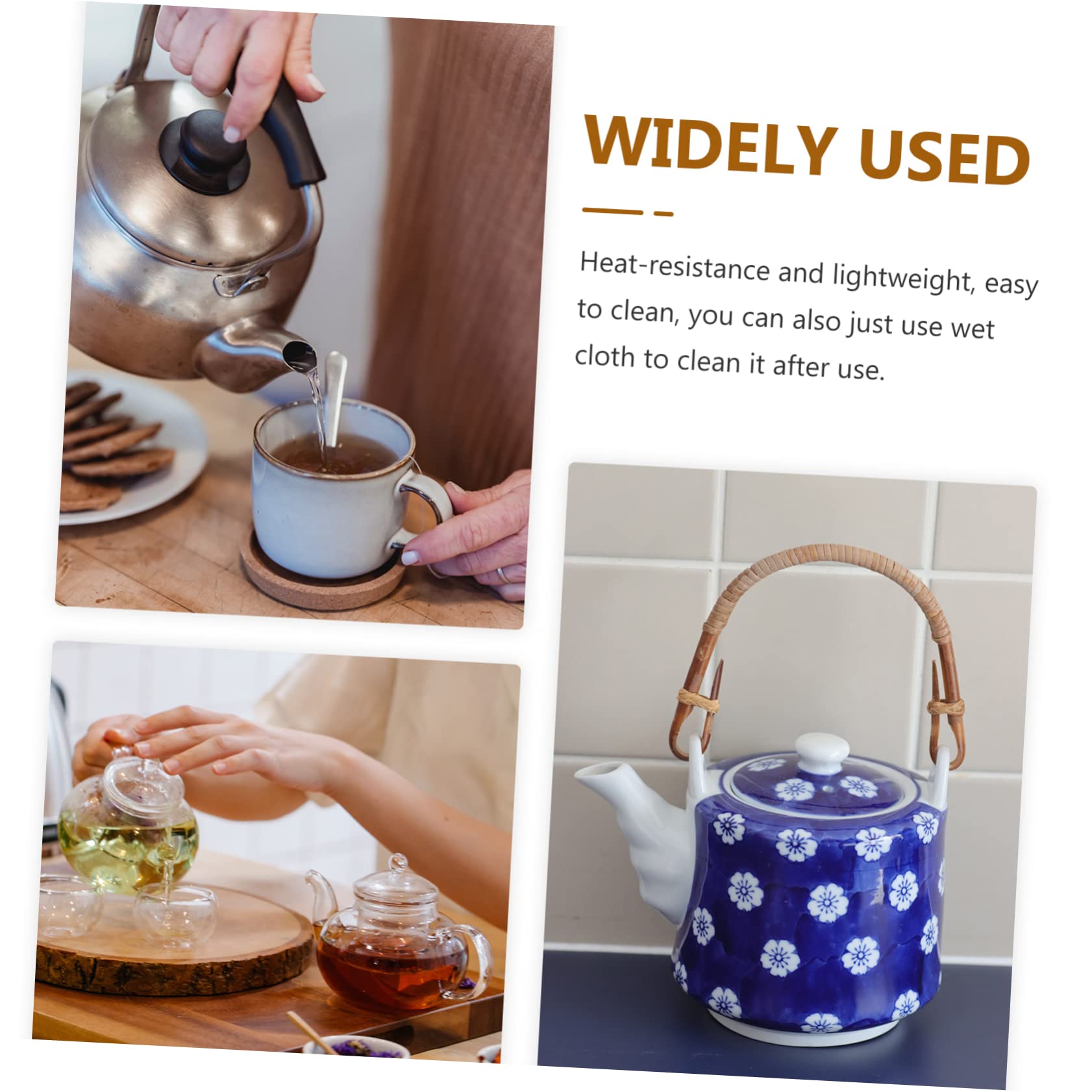 Alipis Accesorios Fáciles de Instalar y Usar para Tetera y Hervidor 4 Piezas de Mango de Bambú para Uso Profesional y Personal en Cocina