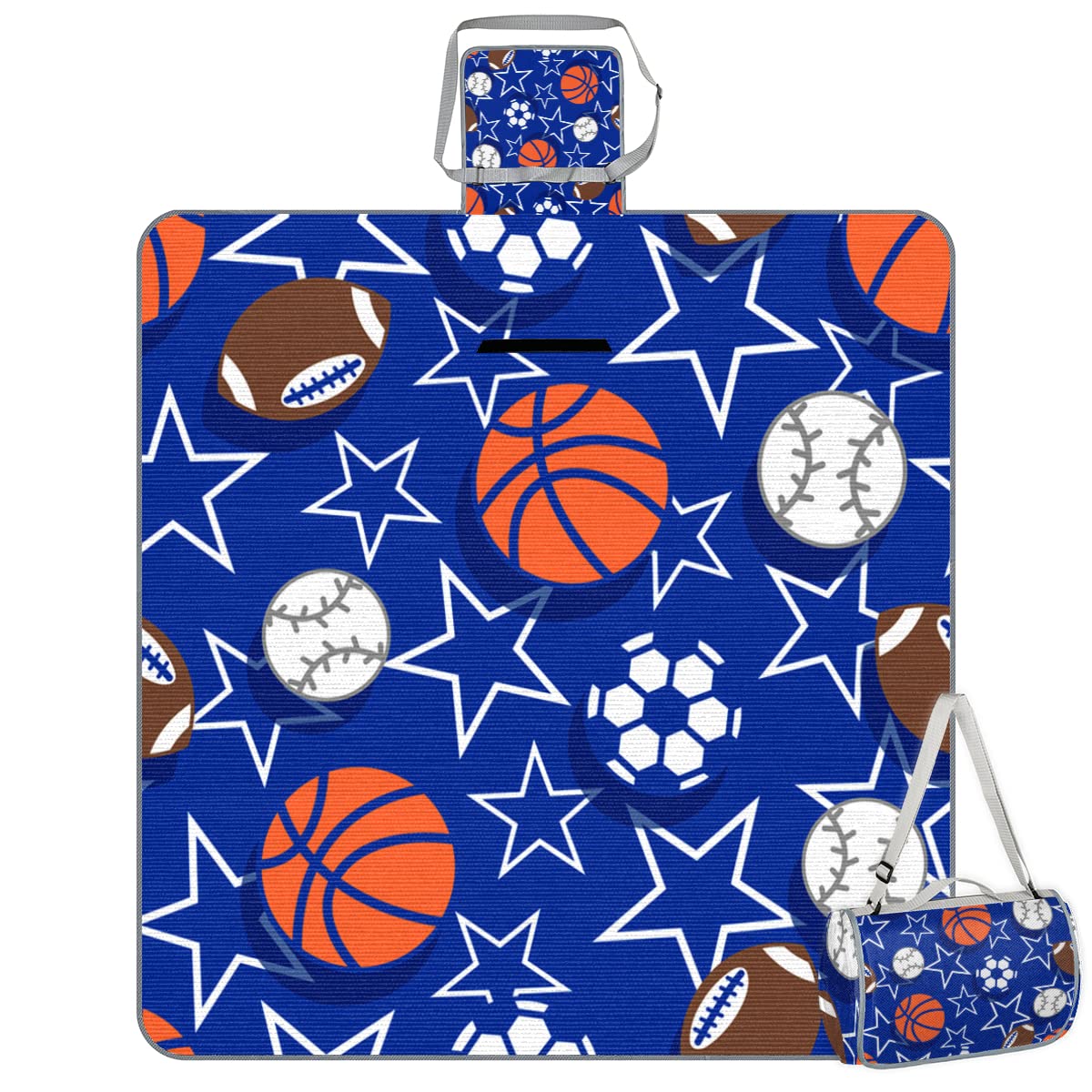 TropicalLife Sport Basket Picnic Coperta Sport Baseball Calcio Quadrato Impermeabile Pieghevole Indoor Outdoor Mat Tappeti per Spiaggia Campeggio Parco Famiglia Gathering Attività