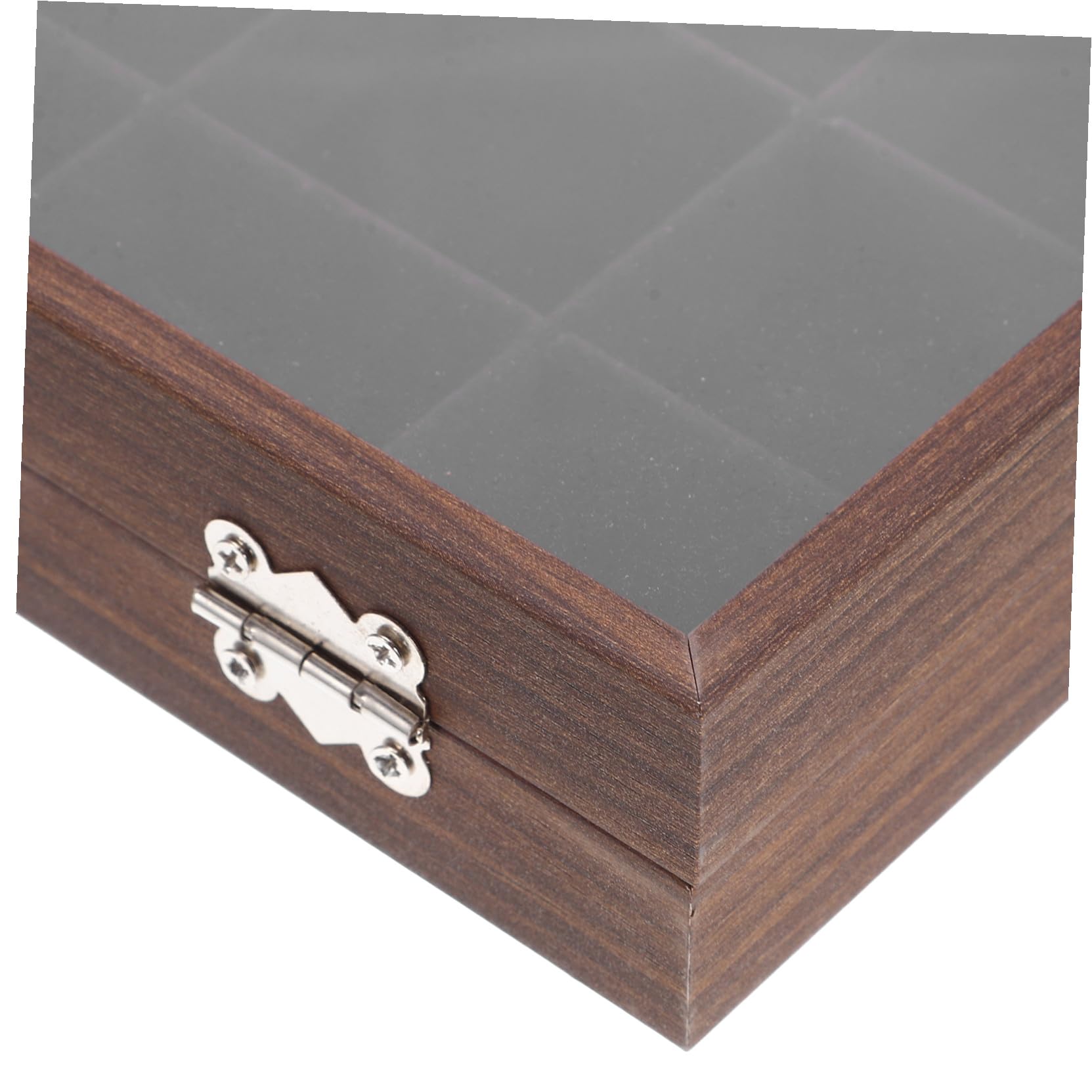 Ipetboom Boîte à Sachets de Thé 30 Compartiments en Verre et Bois Marron avec Couvercle Transparent, Organisateur Élégant pour Rangement Facile la Maison Salle à Manger