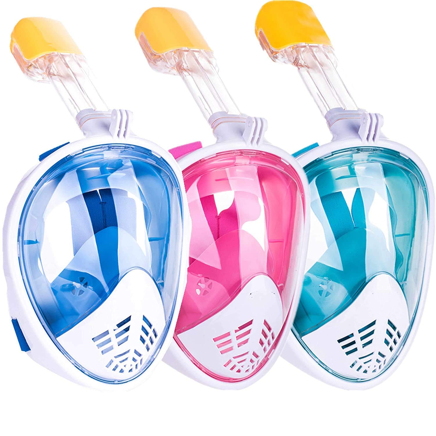 Inllex 180° Panoramic View Snorkel Mask Full Face Scuba, Dive and Swim Set for Kids Youth Adult Women Men | Easier Breath with Dry Anti-Fog Anti-Leak for Travel Beach Sea Underwater Swimming Pool (A) 4