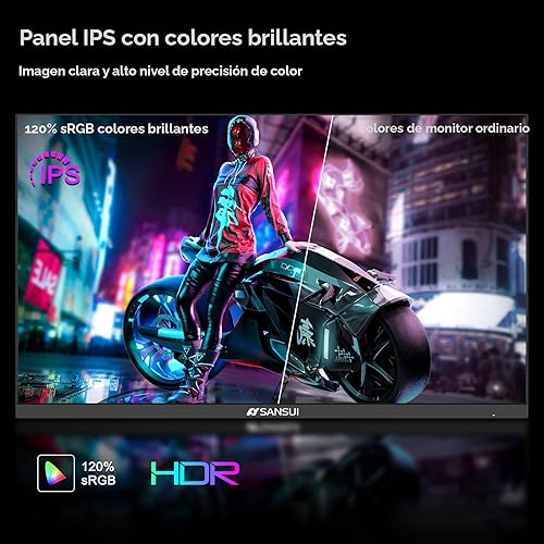 Miniatura 5 de SANSUI Monitor de juegos WQHD 2560 x 1440 IPS de 27 pulgadas, monitor de computadora de 200 Hz, 180 Hz, 1 ms, DP 1.2 x2 HDMI 2.0 x2 Montaje VESA,