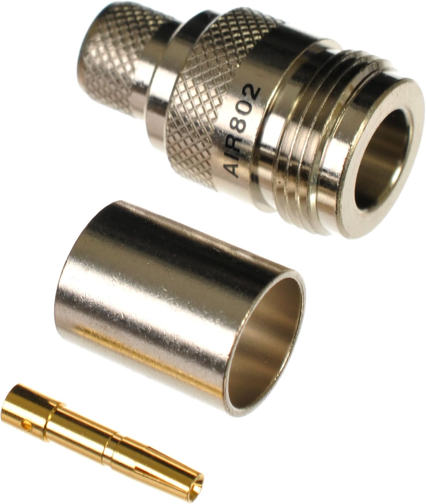 AIR802 N Jack (Female) Crimp Connector for Cable Types: RG8, CA400, Times Microwave's LMR400, Belden 9913, Belden 7810