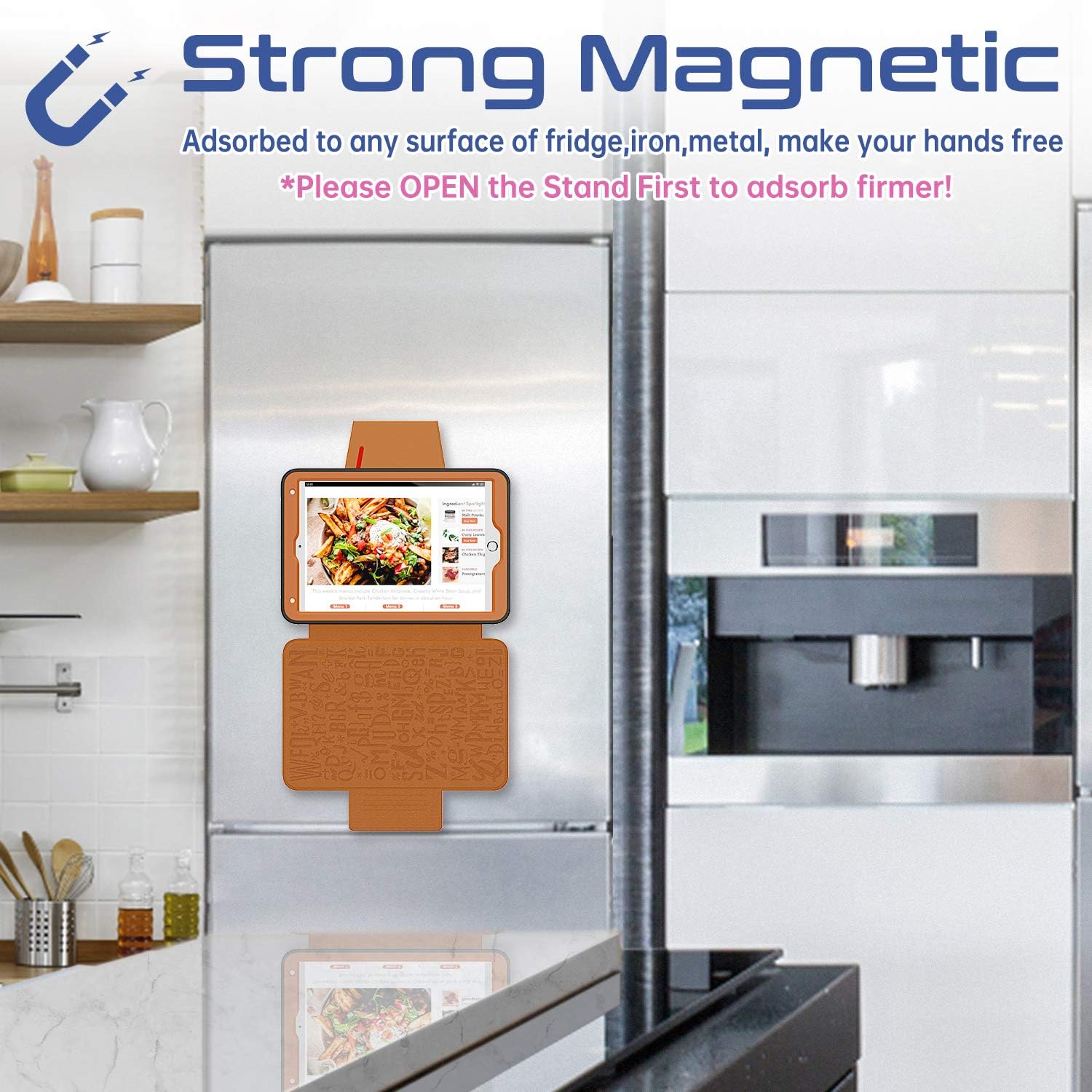 SEYMAC stock Case for iPad Mini 5/4, Protection Smart Magnetic Auto Sleep/Wake Cover with Multi-Angle Stand [Card Slot] [Pencil Holder] Feature for iPad Mini 5 / Mini 4 2019/2015 (Black/Orange)