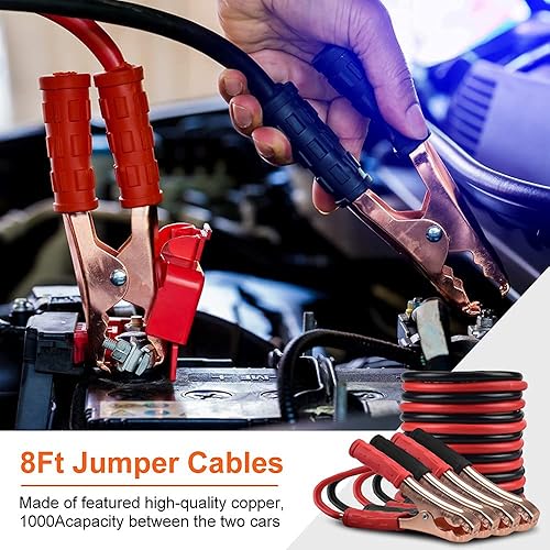 Miniatura 5 de PACETAP Kit de emergencia en carretera para automóvil, kit de herramientas esenciales de seguridad lateral con cables de puente, cuerda de remolque