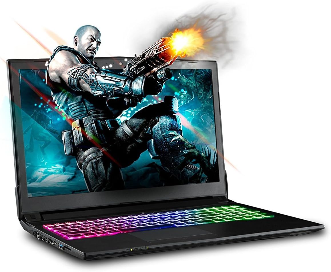 SAGER NP7850 15.6" FHD IPS VR Ready Gaming Laptop, Intel i7-7700HQ, GTX 1060 6GB GDDR5, 16GB RAM, 250GB M.2 SSD + 1TB HDD, Windows 10 Home