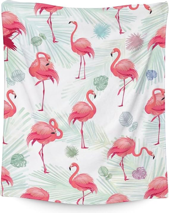 Flamingo Blanket Gifts - 60x80 Inches Cute Throw for Women & Girls - Pink Soft Fuzzy Blankets for Bed, Couch & Living Room