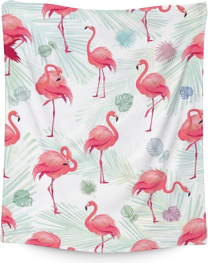 Flamingo Blanket Gifts - 60x80 Inches Cute Throw for Women & Girls - Pink Soft Fuzzy Blankets for Bed, Couch & Living Room