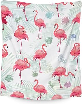 Flamingo Blanket Gifts - 60x80 Inches Cute Throw for Women & Girls - Pink Soft Fuzzy Blankets for Bed, Couch & Living Room