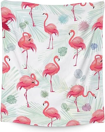Flamingo Blanket Gifts - 60x80 Inches Cute Throw for Women & Girls - Pink Soft Fuzzy Blankets for Bed, Couch & Living Room