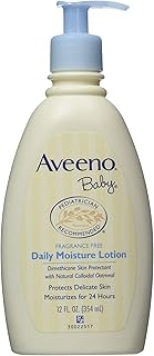 Aveeno Baby Daily Moisture Lotion, Fragrance-Free, 12 Ounce
