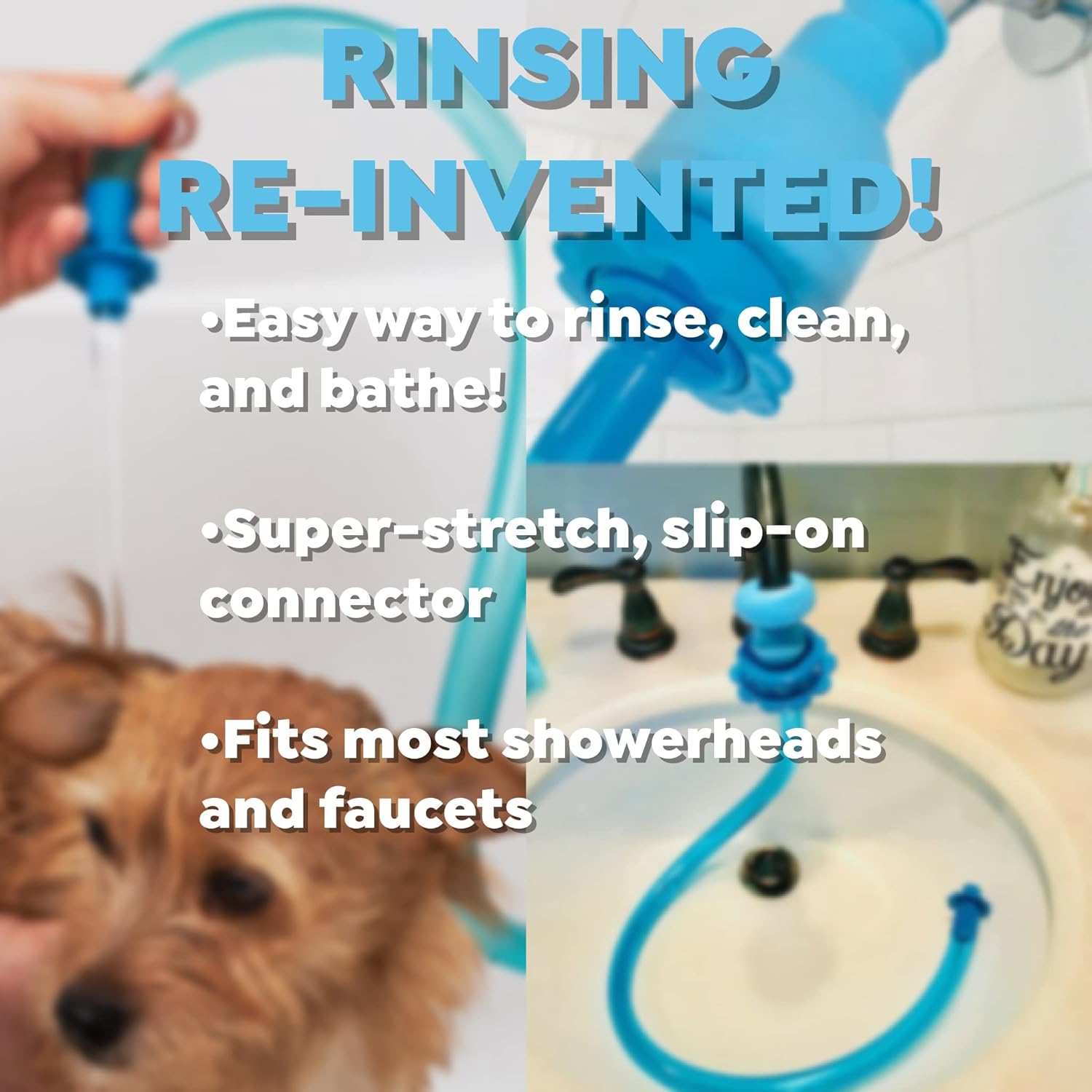 Dog and Pet Cleaning Combo with Puppy Shampoo and Conditioner Soap for Sensitive Skin, Shower Connecting Hose and Bathing, Grooming Gloves for Dogs and Pets