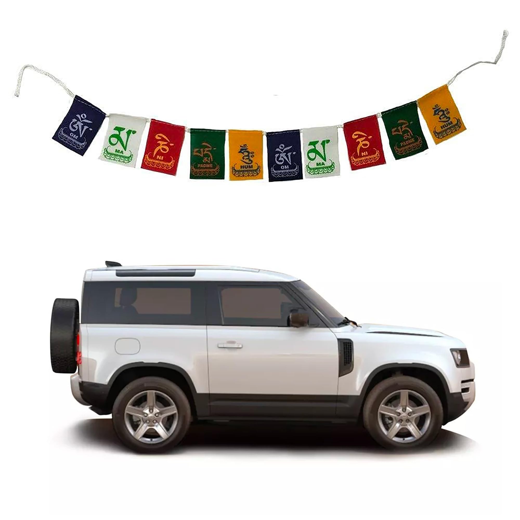 The Flag Company Tibetan Prayer Flag for Car | Om Mani Padme Hum | Peace Mantra Flag for Car & Home Décor | Pack of 1
