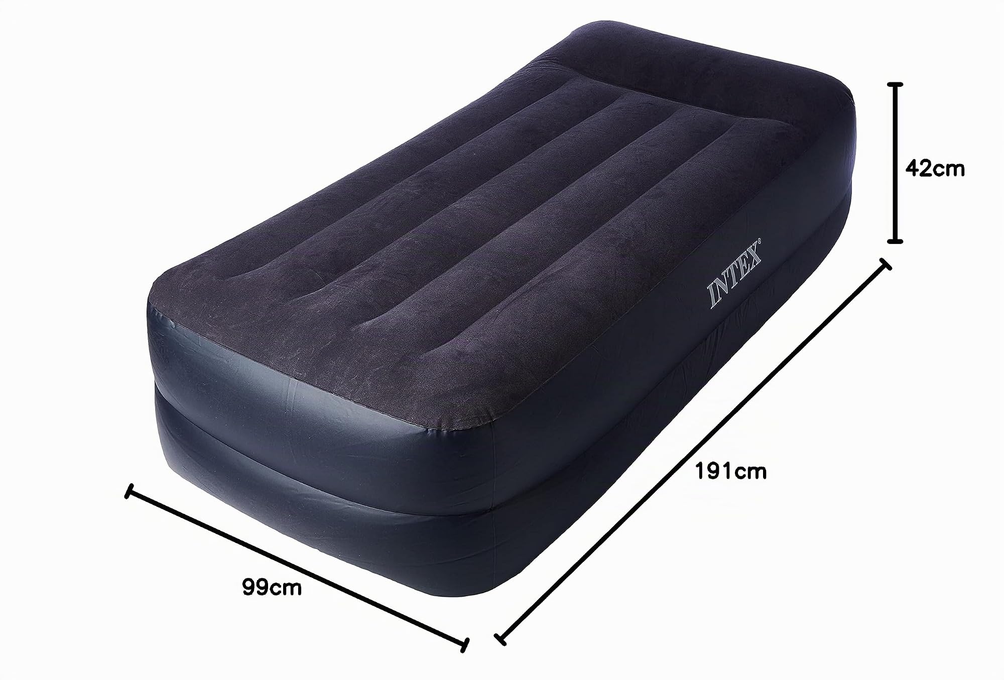 INTEX Matelas gonflable électrique Twin Raised 1-pers. 191 x 99 x 42 cm Noir/Bleu 64122