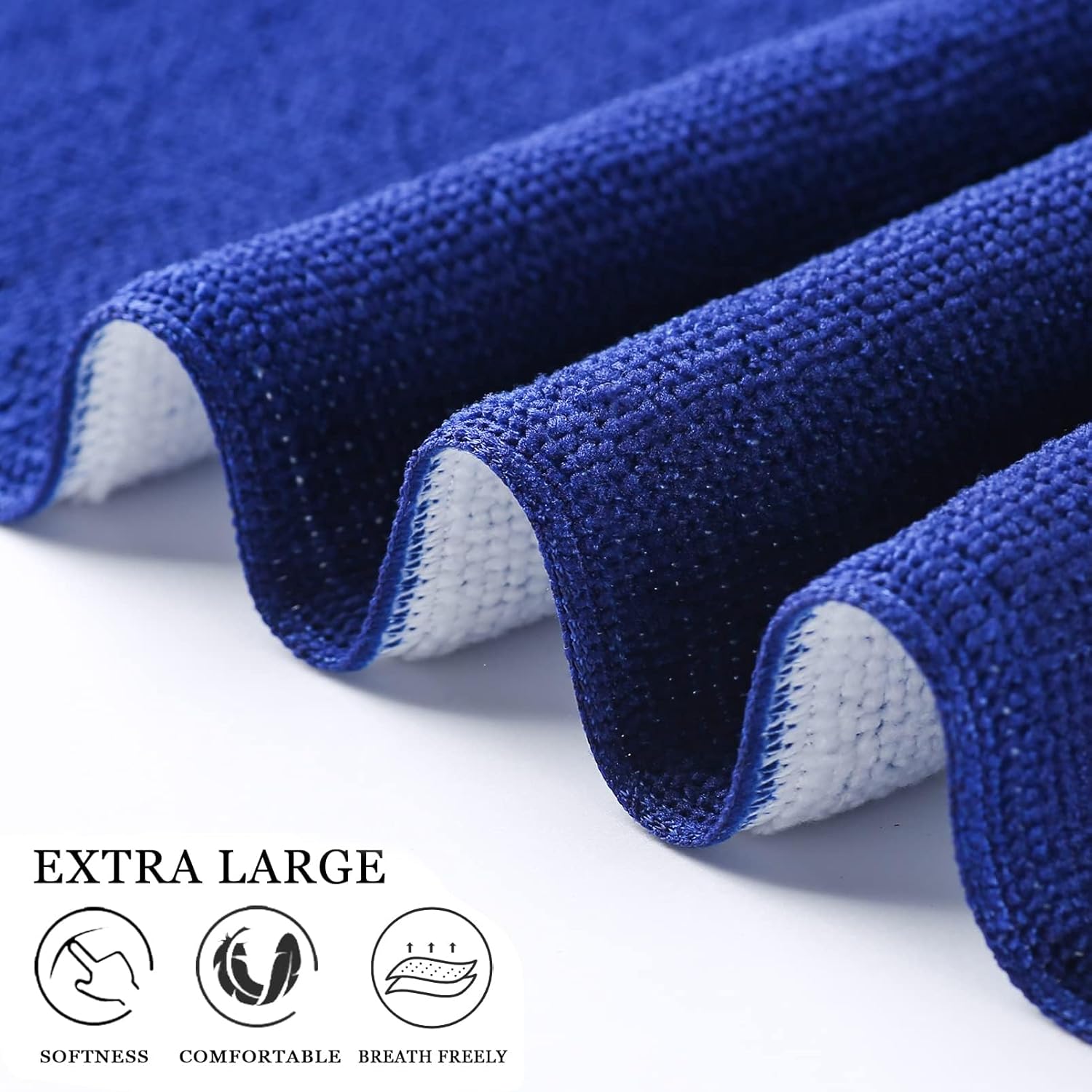 Genovega 2 Packs Oversized Beach Towel Terry 36 x 72 in Clearance Soft Towels Large Big Pool Camping Swim Bath Travel Essentials Accessories Haves Vacation Necessities Adults Gifts Deep Blue Sharks - Image 3