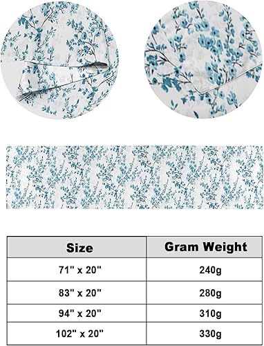 Miniatura 6 de Camino de cama de flores azules para cama de tamaño matrimonialqueen, protector de colcha, bufanda de cama para pies y bufandas para dormitorio,