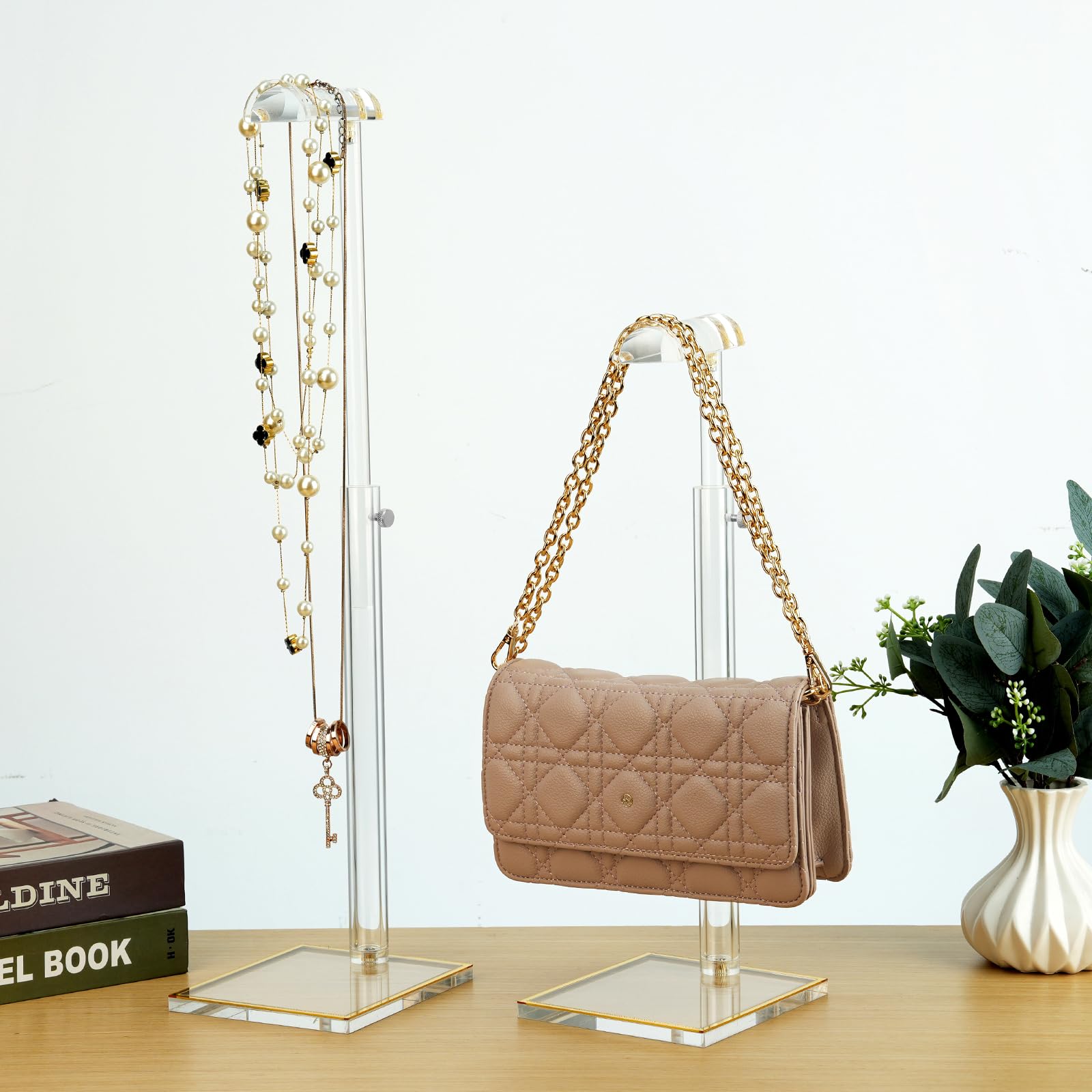 Acrylic Purse Display Stands, 14"-24" Adjustable Height Handbag - View #2