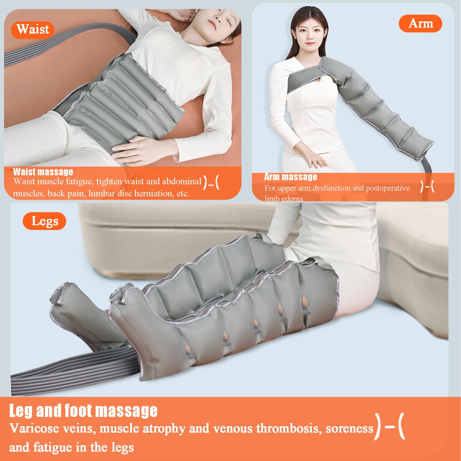 6 Cavità Strumento per il rilassamento di tutto il corpo, vita, braccia e gambe, Macchina per massaggio elettrico a compressione d'aria, Trattamento del lipedema alle gambe, Massag