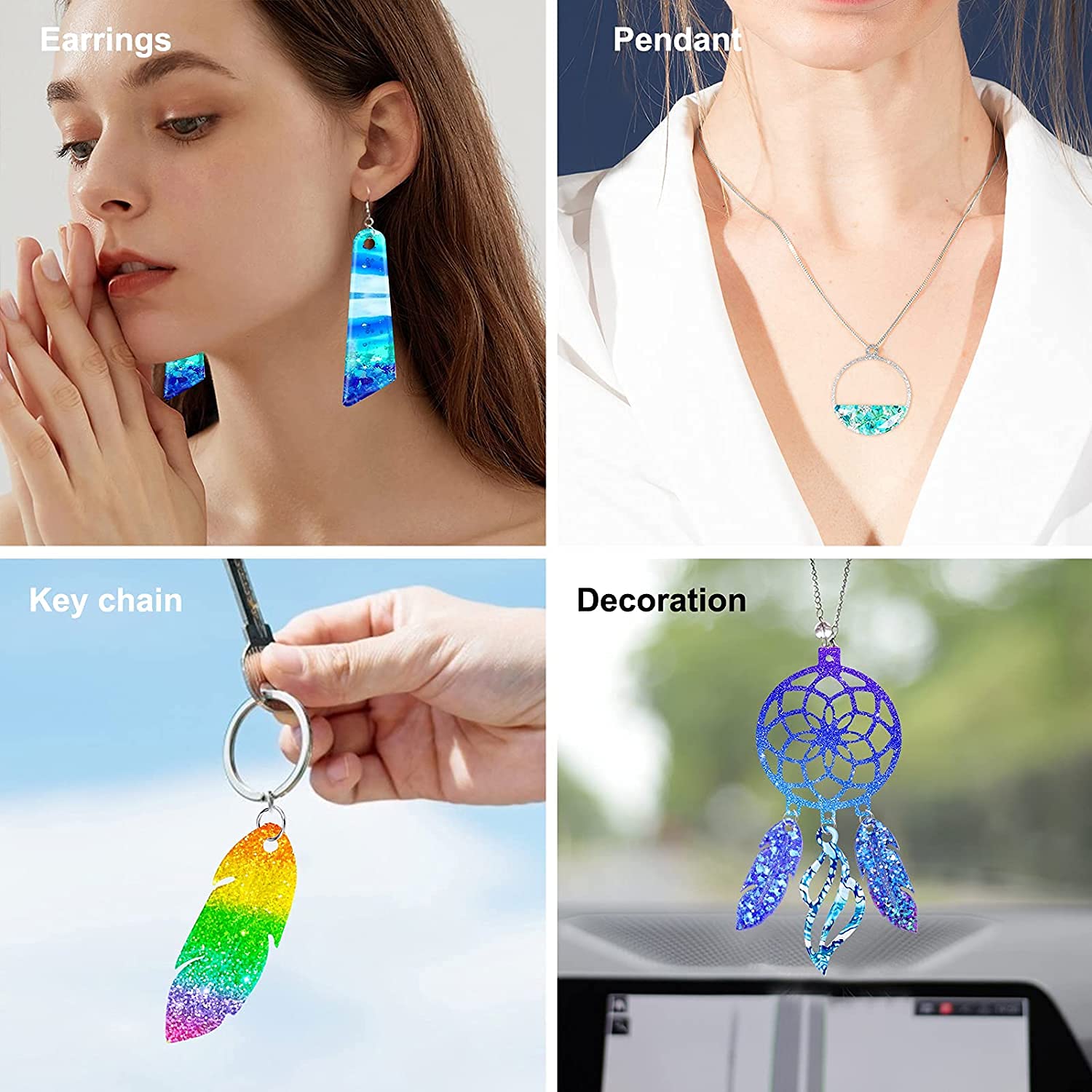XINGLIDA - Moule Silicone 3D Papillon & Arbre De Vie – Moule Résine Époxy Pour Bijoux, Boucles D'Oreilles, Pendentifs, Porte-Clés – 7,8 X 7,7 Cm