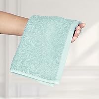 Vista 6 de Yaxa Basics Paños de algodón para baño, secado rápido, extra absorbentes, 12 x 12 pulgadas, verde espuma de mar, azul hielo, blanco, paquete de 24