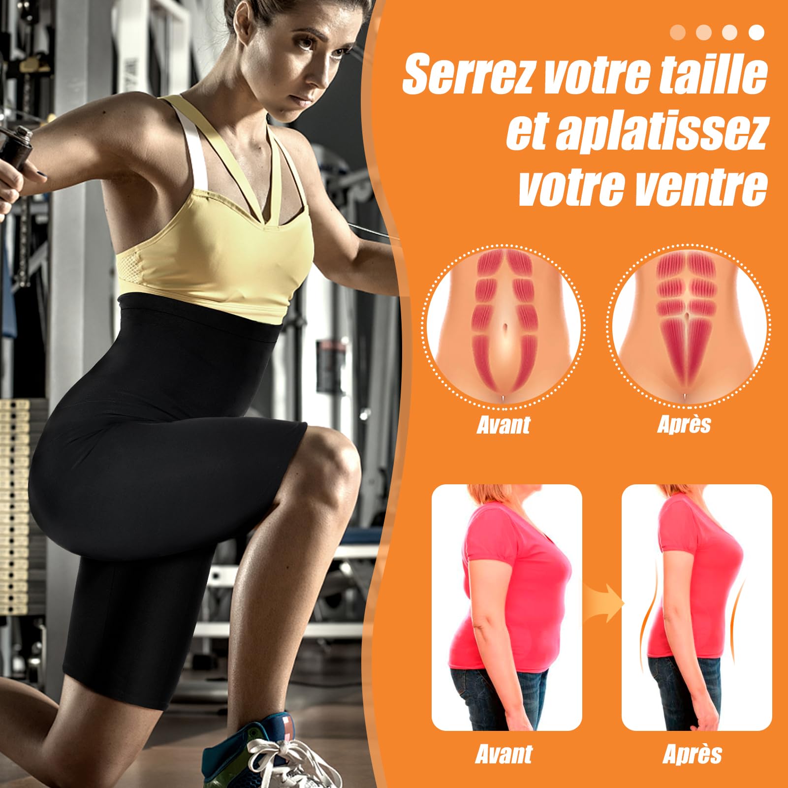 Kiiwah Pantalon Sudation Amincissante, Short Legging de Sudation Femme Taille Haute Ventre Plat Maigrir Sudation Sport Pantalon, Sauna Shapewear Costume D'entraînement pour Fitness Gym Yoga Femme