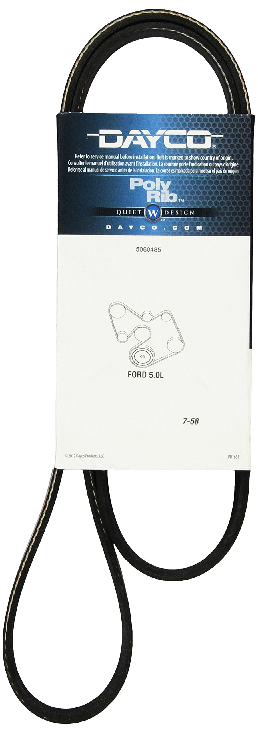 Amazon.com: Dayco 5060485 Serpentine Belt : Automotive