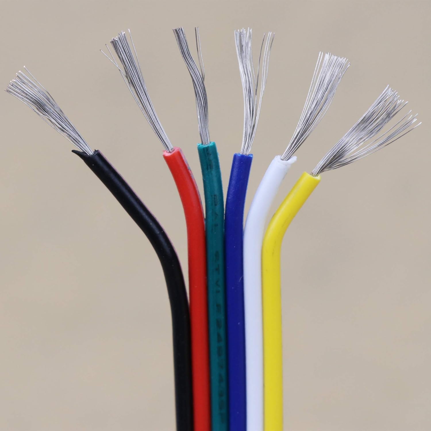 10m 18 Gauge RGBCCT LED Strip Extension Cable 18AWG 6pin 6 Color Stand Electrical Wire for RGB+CCT RGBWW LED Ribbon Lamp Tape Lighting 33ft Wire Line