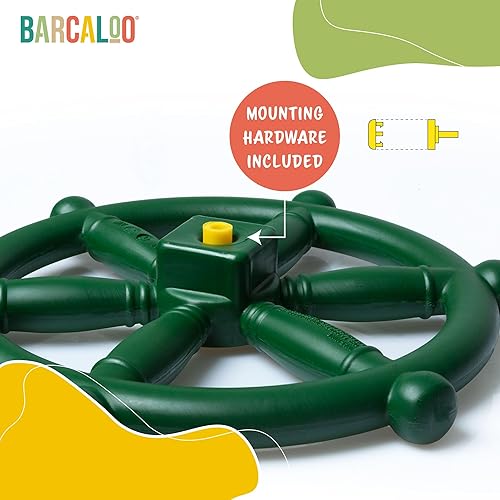 Miniatura 5 de Barcaloo Juguete de volante para niños - Juguetes para exteriores de casa de juegos pirata de plástico para gimnasio de la selva o accesorios de