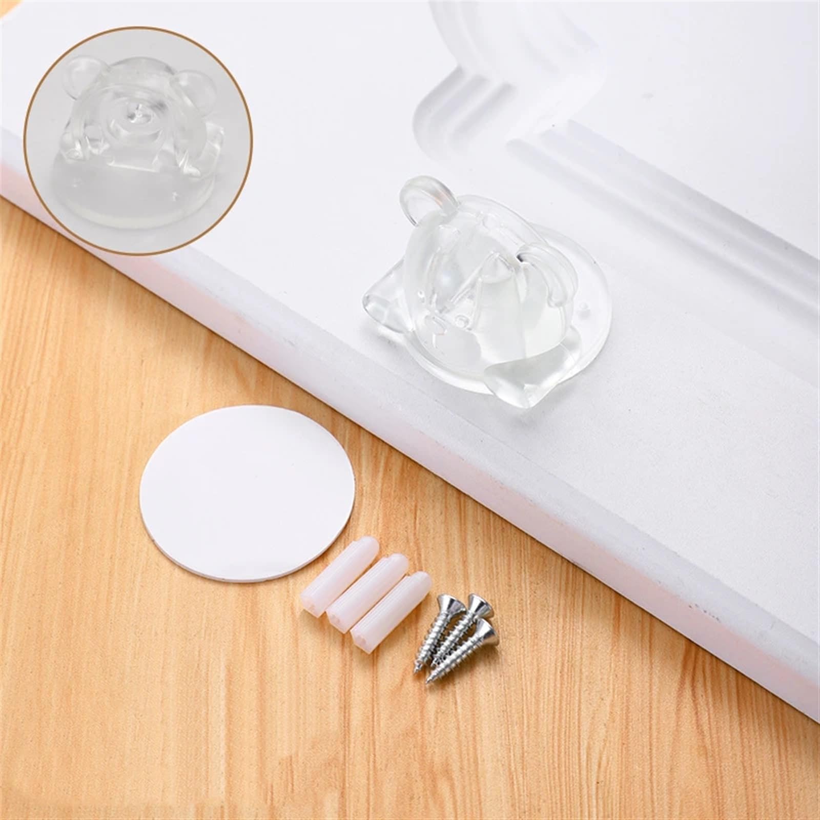 Butée de porte magnétique sans perforation en silicone transparent antichoc