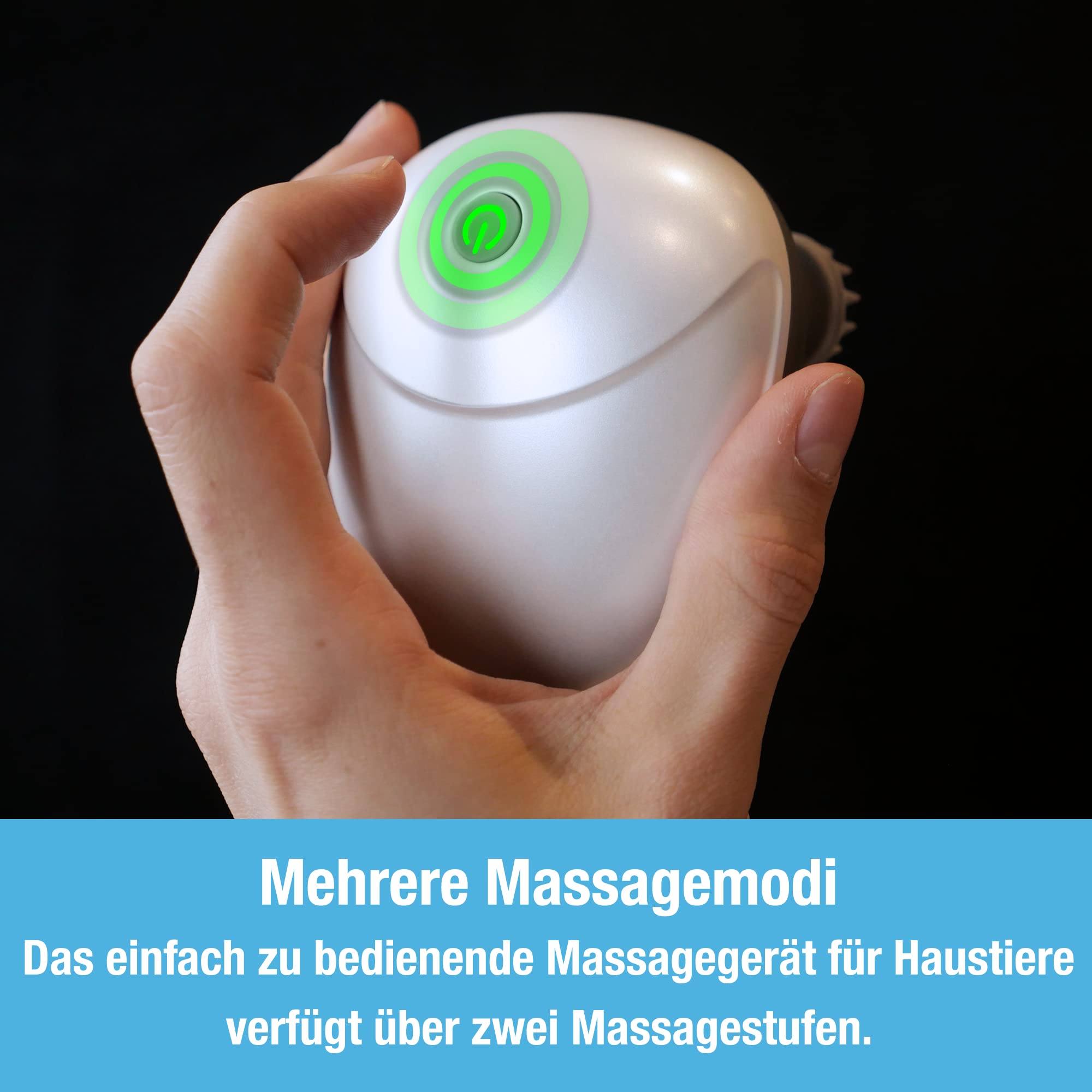 Elektrisches Handmassagegerät für Hunde und Katzen von Tilcare - Kopf- und Rückenkratzer zur Linderung von Verspannungen, Muskelverspannungen und Steifheit mit vier rotierenden Massageköpfen