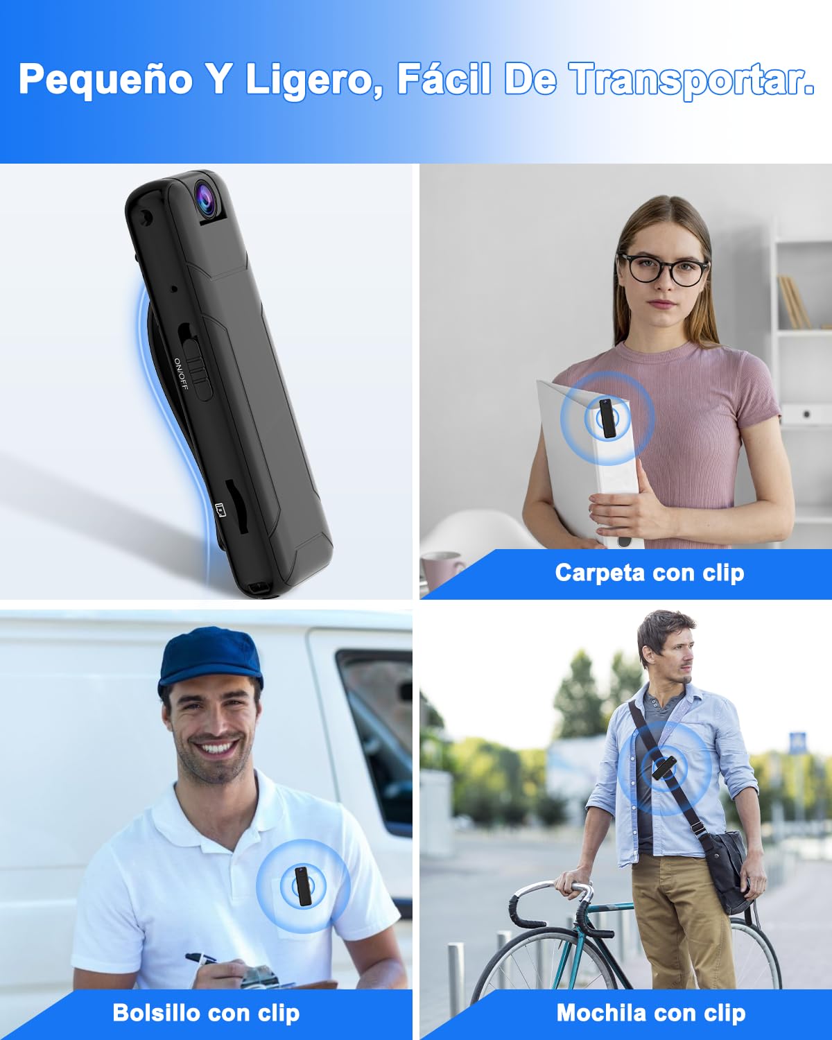 Bextgoo Body CAM, 1080P Mini Camara Espia Sin WiFi con Tarjeta TF de 32 GB, 8-10 Horas de Autonomía, Objetivo Giratorio de 180°, Cámara Corporal para Ciclismo/Viaje/Deporte al Aire Libre