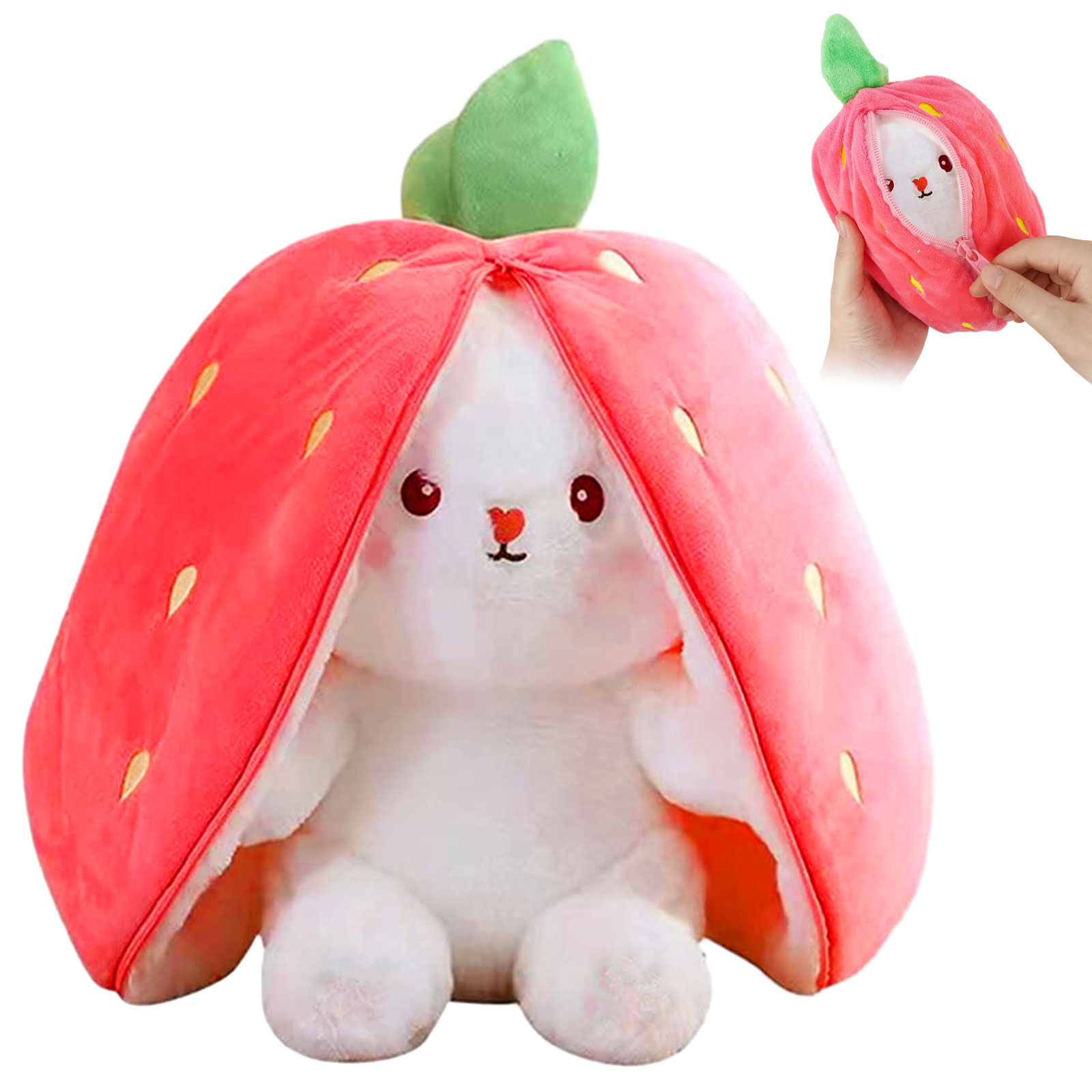 ぬいぐるみ QuoN Spiced & Sorbet & Rainbow Pompom TOGETDREAM Easter Plush Bunny Toy, Soft Plush Toy 25cm Carrot
